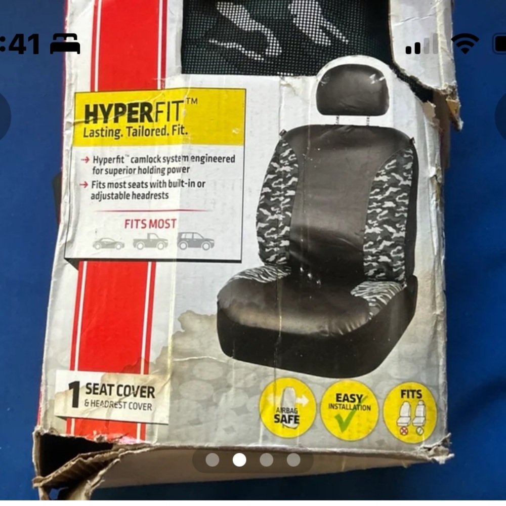 Hyperfit Black and Gray Camo Seat Cover